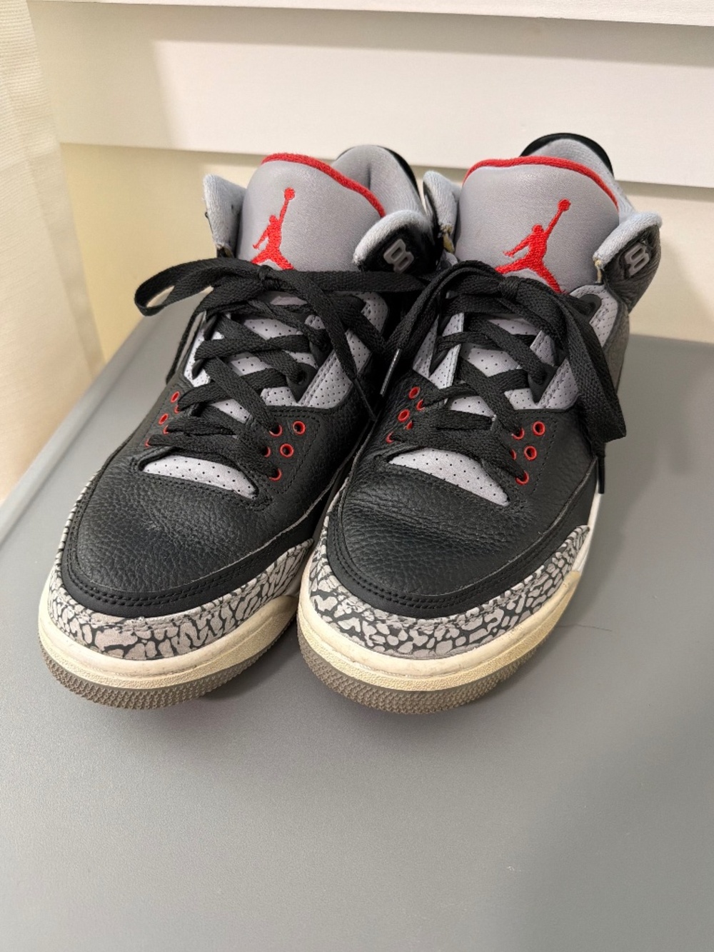 Black and grey Nike Air Jordan 3 Retro Black Cement sneakers